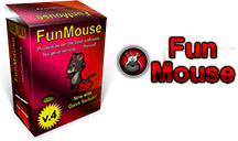 The Fun Mouse program shown with the logo and the package, both in red