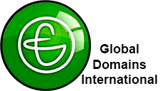 The GDI logo, white in a green circle and Global Domains International written beside it